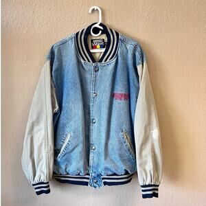 Vintage 80s/90s ViaSport denim bomber KVII jacket size 2XL